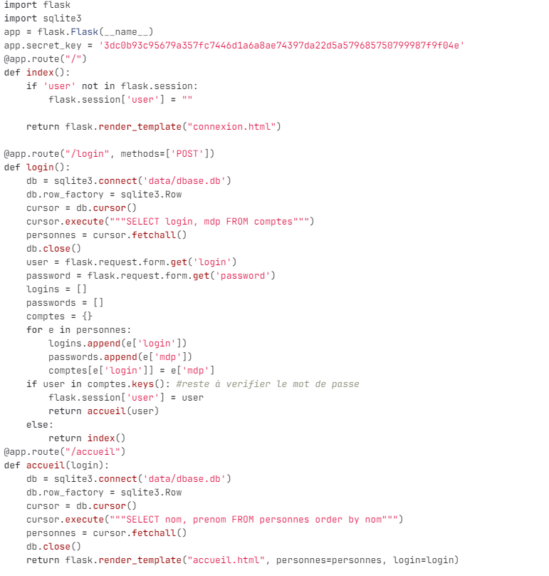 Capture du site SAE 203